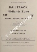 Book cover of Weekly Operating Notice containing Temporary Speed Restrictions, Engineering Arrangements, Signalling & Permanent Way Alterations, General Instructions and Notices, 11 to 17 July 1998 by Railtrack Midlands